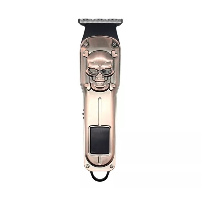 Masina de tuns, FOXMAG24, afisaj LED, incarcare USB, cu 5 capete interschimbabile, cu lame din otel inoxidabil, impermeabila, auriu