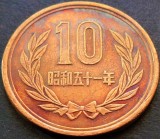 Moneda 10 YEN - JAPONIA, an 1976 * cod 4293 A = Shōwa, Asia