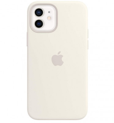 Husa din silicon pentru Apple iPhone 12 12 Pro cu MagSafe alba - SECOND foto