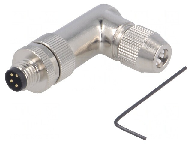 Conector M8 Tată 4 Pini 90&deg; Ecranat pe Cablu