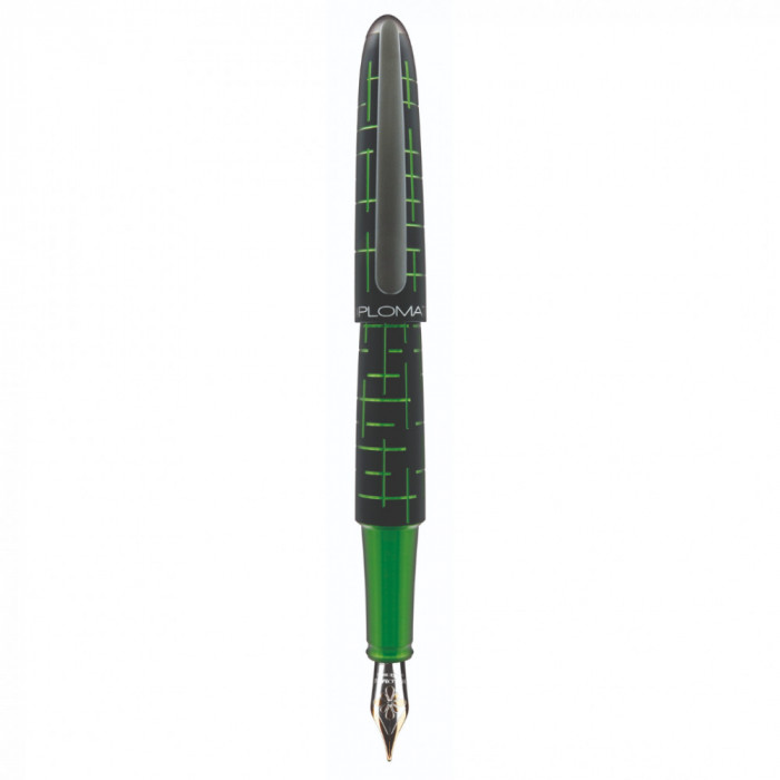 Stilou Diplomat Elox Matrix, Cu Penita M, Aurita 14kt. - Black Green