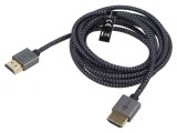 Cablu HDMI Goobay 2m textil negru și gri, HDMI 2.0, High Speed, 4K, HDR