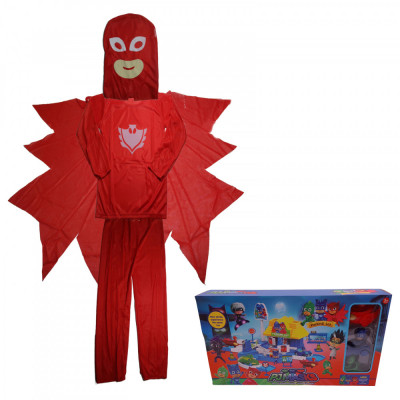 Costum pentru copii IdeallStore&amp;reg;, Red Owl, marimea 5-7 ani, 110-120, rosu, parcare inclusa foto