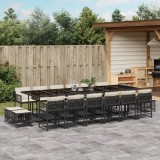 Cumpara ieftin Gossi set mobilier de gradina cu perne, 17 piese, negru, poliratan