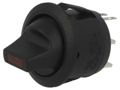 &amp;Icirc;ntrerupător Rocker ON-OFF cu LED Negru 6A/250V foto