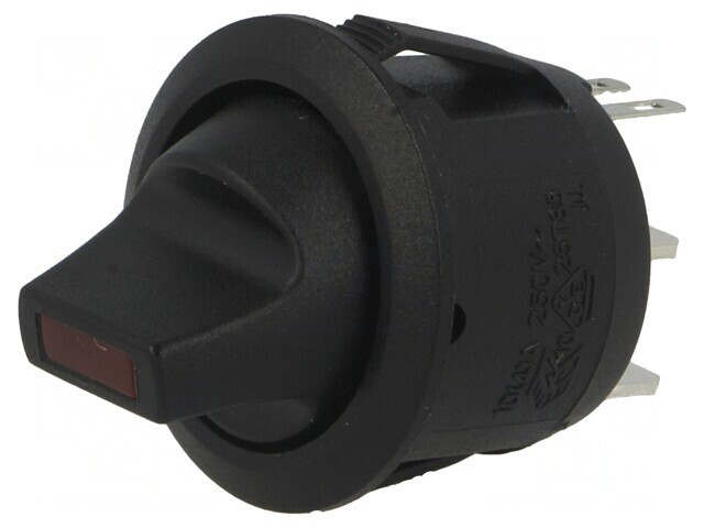 &Icirc;ntrerupător Rocker ON-OFF cu LED Negru 6A/250V