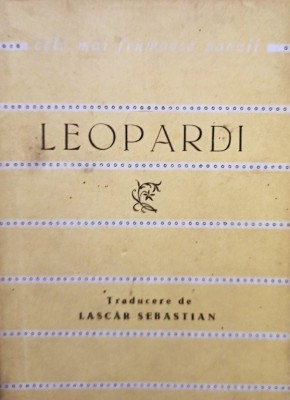 Leopardi - Versuri (Editia: 1963) foto