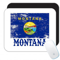 Montana : Cadou Mouse pad : Flag Distressed Souvenir State SUA Coleg de Craciun foto
