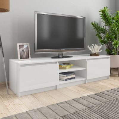 vidaXL Dulap TV, alb extralucios, 140x40x35,5 cm, lemn prelucrat 800654 foto