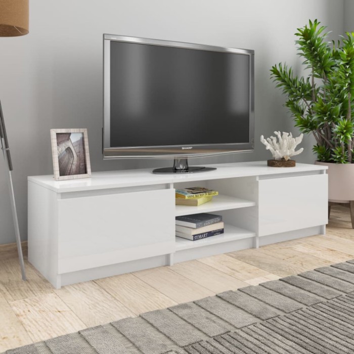 vidaXL Dulap TV, alb extralucios, 140x40x35,5 cm, lemn prelucrat 800654