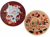 Set 2 farfurii melamina multicolora Craciun 33 cm