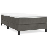 Cumpara ieftin Cadru de pat cu arcuri, gri inchis, 80x200 cm, catifea