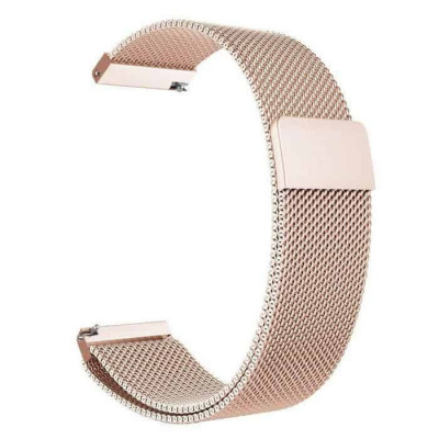 Curea metalica cu prindere magnetica Edman pentru Samsung Gear S3 si telescoape Quick Release incluse in pachet, latime prindere 22mm, Rose Gold foto