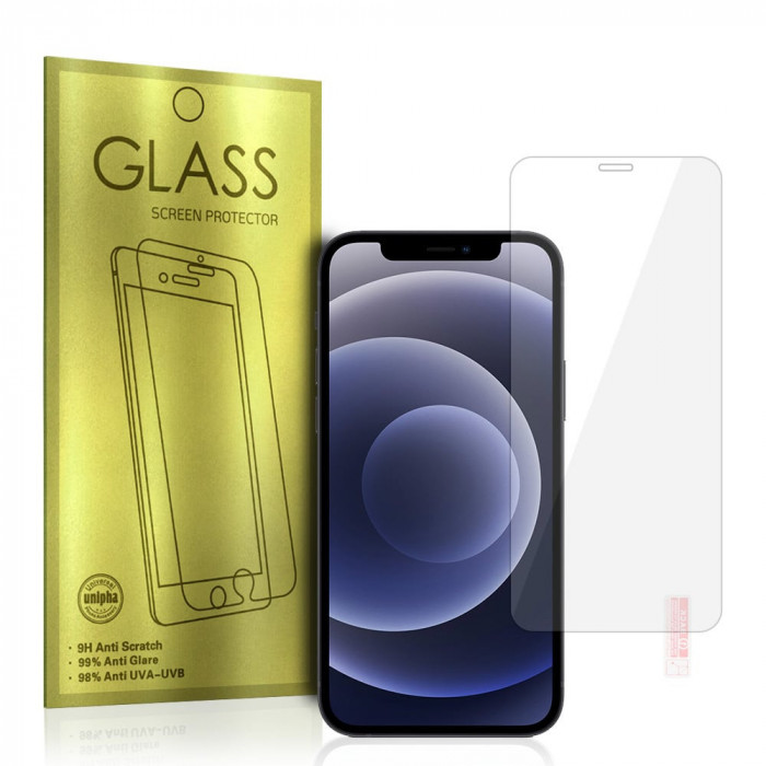 Folie de sticla securizata, tip Gold, pentru iPhone 12 Mini, Transparenta