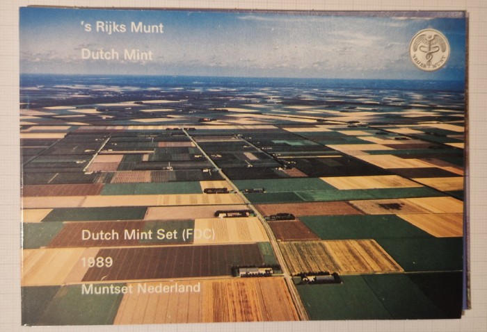Set Monede Olanda Netherlands 1989, 6 monede si un jeton