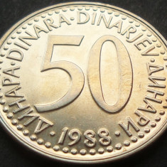 Moneda 50 DINARI / DINARA - RSF YUGOSLAVIA 1988 *cod 1531 = MODELUL MARE - A.UNC