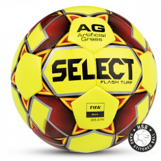 Minge de fotbal, SELECT, Flash Turf FIFA Basic, galben/rosu, marime 5