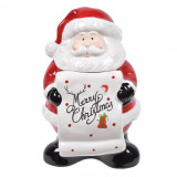 Cumpara ieftin Cutie Biscuiți Ceramică, Model Crăciun, Culoare Alb-Roșu, Dimensiuni 16x18x27 cm, Mesaj Merry Christmas
