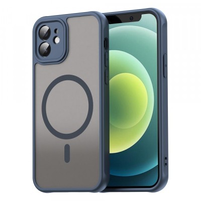 Husa MagSafe pentru Apple iPhone 12, Techsuit, HaloFrost II, Bleumarin foto