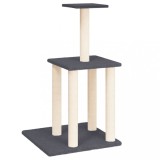 Cumpara ieftin Ansamblu de pisici, stalpi din funie sisal, gri inchis, 85,5 cm