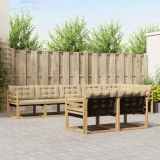 vidaXL Set de canapele de exterior cu pernă 8 pcs Alb și Bej 3388795