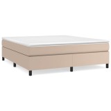 Cumpara ieftin Cadru de pat cu arcuri, cappuccino, 180x200 cm, piele ecologica