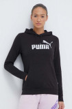 Cumpara ieftin Puma bluză trening culoarea negru, cu glugă, imprimeu 849096