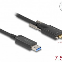 Cablu activ optic USB 3.2 Gen1-A la USB type C cu suruburi T-T 7.5m, Delock 83201