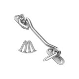 Zăvor de poartă cu c&acirc;rlig și șuruburi de montare pentru ușă de hambar, ferestre, grădină, dulapuri, garduri, depozitare