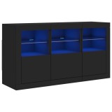 Cumpara ieftin Dulap cu lumini LED, negru, 123x37x67 cm