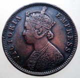 F.525 INDIA COLONIE BRITANICA VICTORIA 1/4 ONE QUARTER ANNA 1887