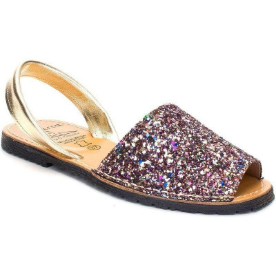 Sandale Dama Avarca C Cortuno Menorquinas Multicolore Glitter din Piele foto