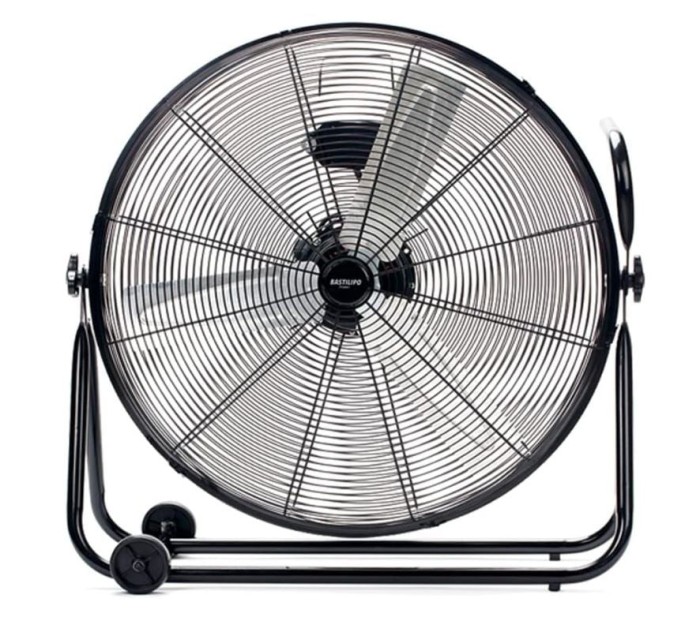 Ventilator industrial de podea Bastilipo Hurricane 140W din otel inoxidabil cu 3 viteze, negru - RESIGILAT