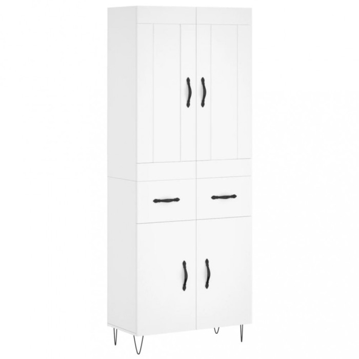 Dulap inalt, alb, 69,5x34x180 cm, lemn compozit