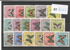Guinea 1966, fauna, fluturi, Mi. 183/199, MNH, cat. 34 ? foto