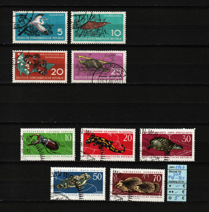 Timbre Germania, RDG / DDR, 1963 | Animale protejate (II) | 2 Serii | aph