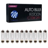 Set 10 becuri auto incandescente, C5W, 31mm, 5W/bec, 24V