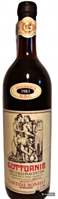 A33- VIN GUTTURNIO DEI COLLI PIACENTINI, DOC, recoltare 1983 cl 75 gr 12 foto