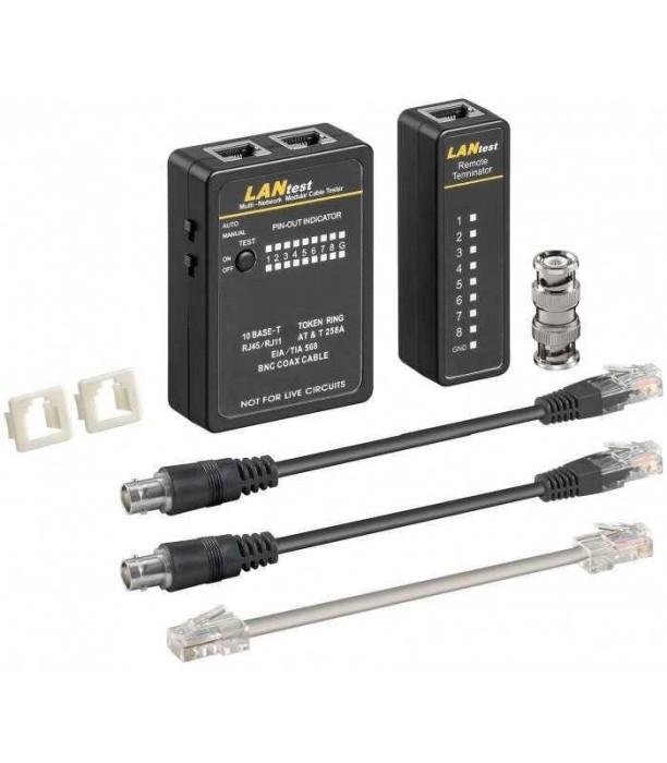 Tester retea RJ11 RJ12 RJ45 ISDN CAT5 CAT6 BNC Goobay