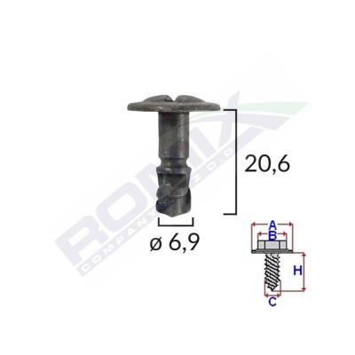 SURUB CAPAC MOTOR PENTRU VW/AUDI/SKODA 6.9X20.6MM - NEGRU SET 5 BUC 62116 foto