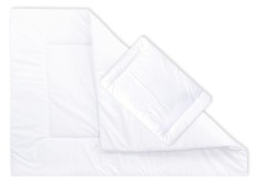 Set pilota 135 x 100 cm si perna 40 x 60 cm pentru copii, bumbac si umplutura hipoalergenica BabySoft, Alb