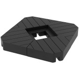 Outsunny Set de 4 Greutăţi pentru Umbrelă din HDPE cu Efect de Lemn, 80x80x13 cm, Negru | Aosom Romania