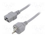 Cablu 3x1,5mm2 CEE 7/7 IEC C19 mamă 2m gri LIAN DUNG