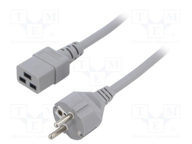 Cablu 3x1,5mm2 CEE 7/7 IEC C19 mamă 2m gri LIAN DUNG