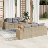 vidaXL Set canapele de grădină, 7 piese, cu perne, bej, poliratan 3225338