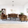 Set de canapea 3 pcs Maro 201.5 x 74.5 x 74.5 cm țesătură, vidaXL
