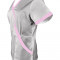Halat Medical Pe Stil, alb cu Elastan și cu Garnitură roz deschis, Model Marinela - 2XL