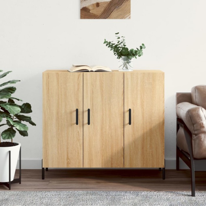 vidaXL Servantă, stejar sonoma, 90x34x80 cm, lemn compozit