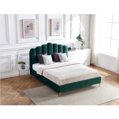 Pat Cloud 180x200 cm Tapitat Catifea Verde Inchis Somiera Inclusa (cod ML 2006-14)