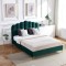 Pat Cloud 160x200 cm Tapitat Catifea Verde Inchis Somiera Inclusa (cod ML 2006-14)